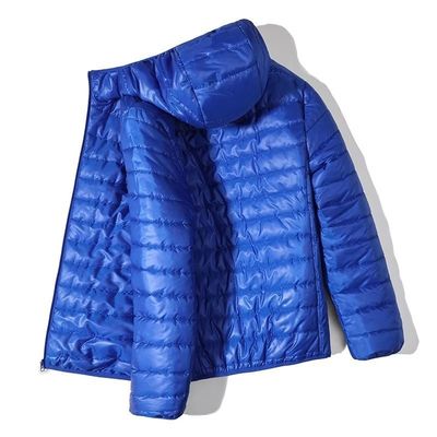 透ける軽量 暖かい帽子付き 綿バブルコート 男性用 S-6XL サイズ