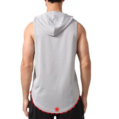 XMAMLON RTS OEM クイックドライジムタンク 袖なし ボディビルディング 男性用のフードタンク トップ