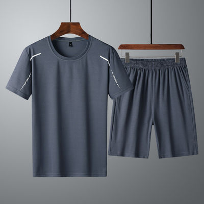 100%ポリエステル 男性用セット 透気 迅速 乾燥 ジャケット スタイルの夏用Tシャツ