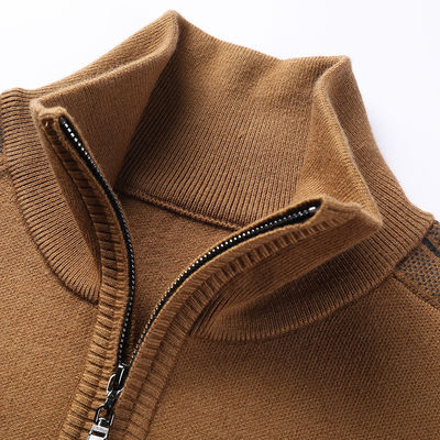 男性用 固体 半 Zipper 冬毛 アクリル トートネック ニット セーター