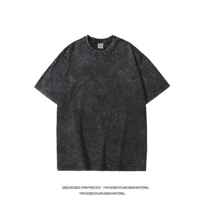 280g 重い レトロ 洗濯 困った 短袖Tシャツ 男性用 松散な綿半袖 トップ