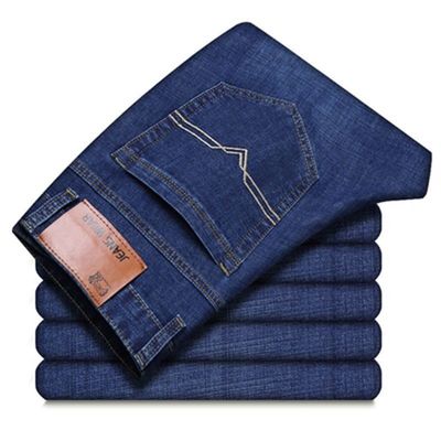 厚いストレッチメンズジーンズ 緩いストレートチューブ 高い腰 プラスサイズ カジュアル 洗濯 砂洗濯