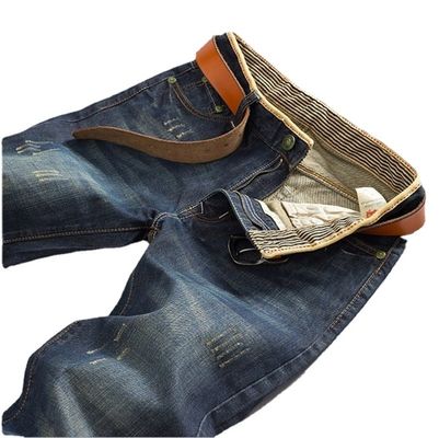 シッパー フライ XMAMLON ストレッチ 普通のフィットパンツ ファッション 男性 デニム スリム 中腰ジーンズ