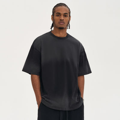 100%綿 ユニセックス サイズ超 基本Tシャツ 男性 休憩式 ゆるやかな洗濯 固体Tシャツ
