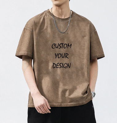 洗ったXMAMLON RTS OEM ヴィンテージ 250G オーバーサイズ ストリートウェア 男性用重量Tシャツ