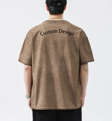 洗ったXMAMLON RTS OEM ヴィンテージ 250G オーバーサイズ ストリートウェア 男性用重量Tシャツ