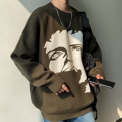 スタンダード ウール 秋のセーター 男性のセーター カスタム ジャッカード 漫画 紋編み