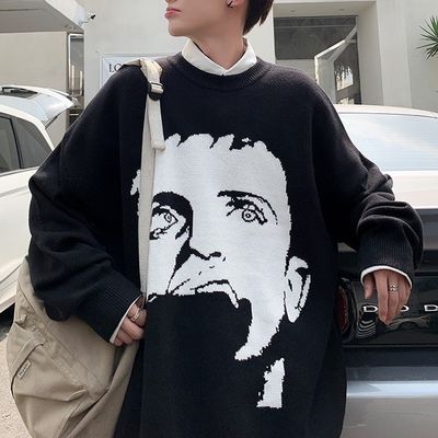 スタンダード ウール 秋のセーター 男性のセーター カスタム ジャッカード 漫画 紋編み