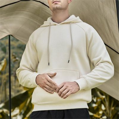 男性用プラスサイズ フード式スウェットシャツ 冬のストリートマン カスタムプリントの白毛