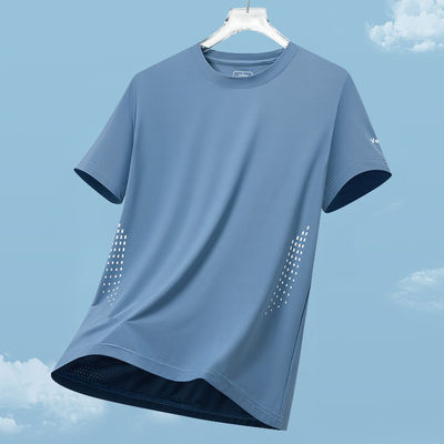 スポーツスタイル カスタムロゴ ポリエステル スパンデックス オーバーサイズ 白いTシャツ 男性用