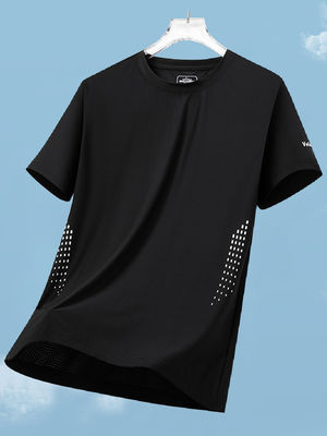スポーツスタイル カスタムロゴ ポリエステル スパンデックス オーバーサイズ 白いTシャツ 男性用