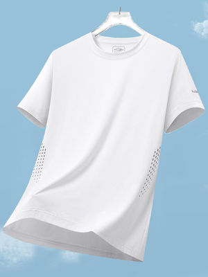 スポーツスタイル カスタムロゴ ポリエステル スパンデックス オーバーサイズ 白いTシャツ 男性用