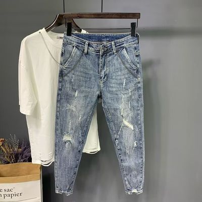 洗濯 デザイナー 男性 パンツ ジーンズ スリム パンツ 男性 カット ストック 商品