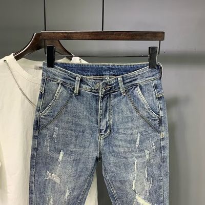 洗濯 デザイナー 男性 パンツ ジーンズ スリム パンツ 男性 カット ストック 商品
