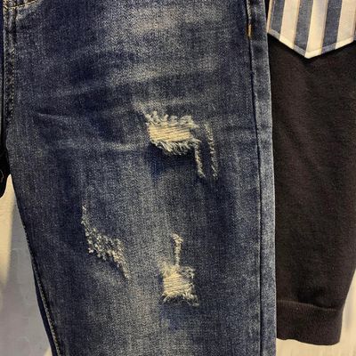 中腰 XMAMLON 男性 ヒップホップ ストリートウェア スキニー 破損 ズボン パンツ