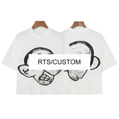 男性と女性のオーバーサイズTシャツ 100%綿のカスタムRTSグラフィックプリント