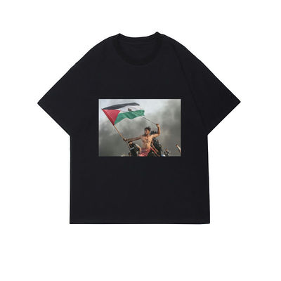 男性用 カスタムコットングラフィックTシャツ パターン印刷 アンチピリング