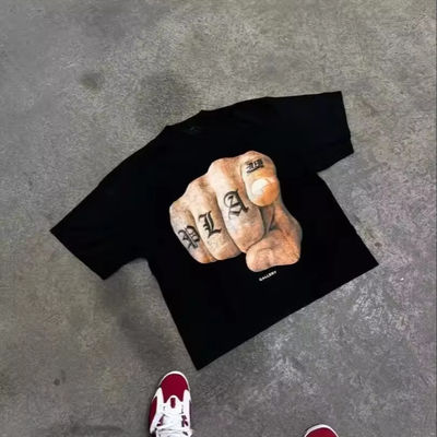 男性用 カスタム ヴィンテージ デザイナー ボックス 100% コットン 石 洗濯 丸い ネック Tシャツ 低MOQ