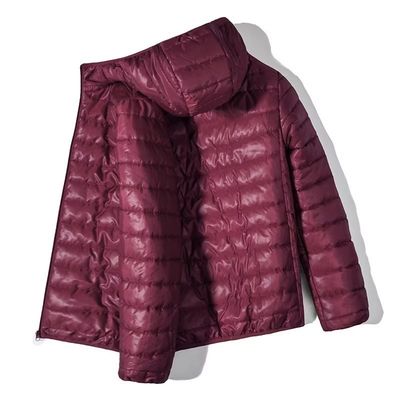 透ける軽量 暖かい帽子付き 綿バブルコート 男性用 S-6XL サイズ