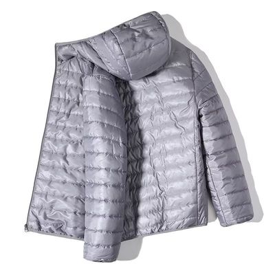 透ける軽量 暖かい帽子付き 綿バブルコート 男性用 S-6XL サイズ