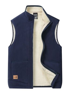大型 男性用 カジュアル オールマッチ トレンドコート ウェスト 毛皮内面とスタンドカラー