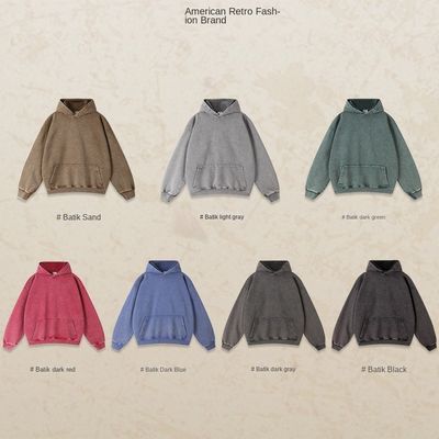 450G 男性用 フーディ カスタムロゴ バティックデザイン 綿織物用シルクプリント