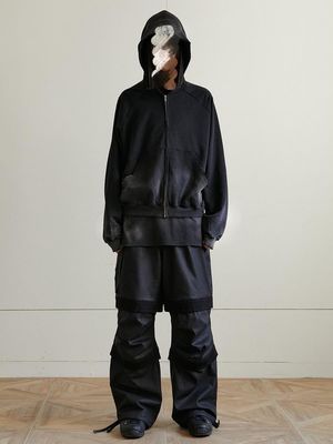 ヴィンテージ ジップアップ アシド ウォッシュ 男性 フーディ スウェットシャツ 普通の袖スタイル
